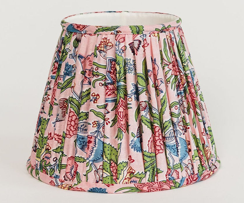 Floral Pink Gathered Lampshade