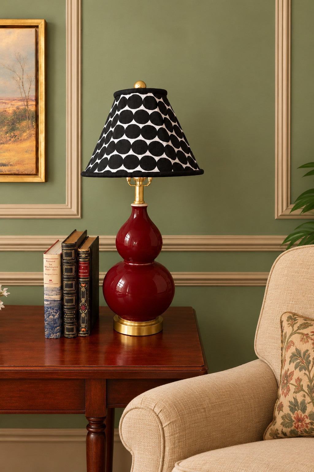 Monochrome Polka Dots Lampshade