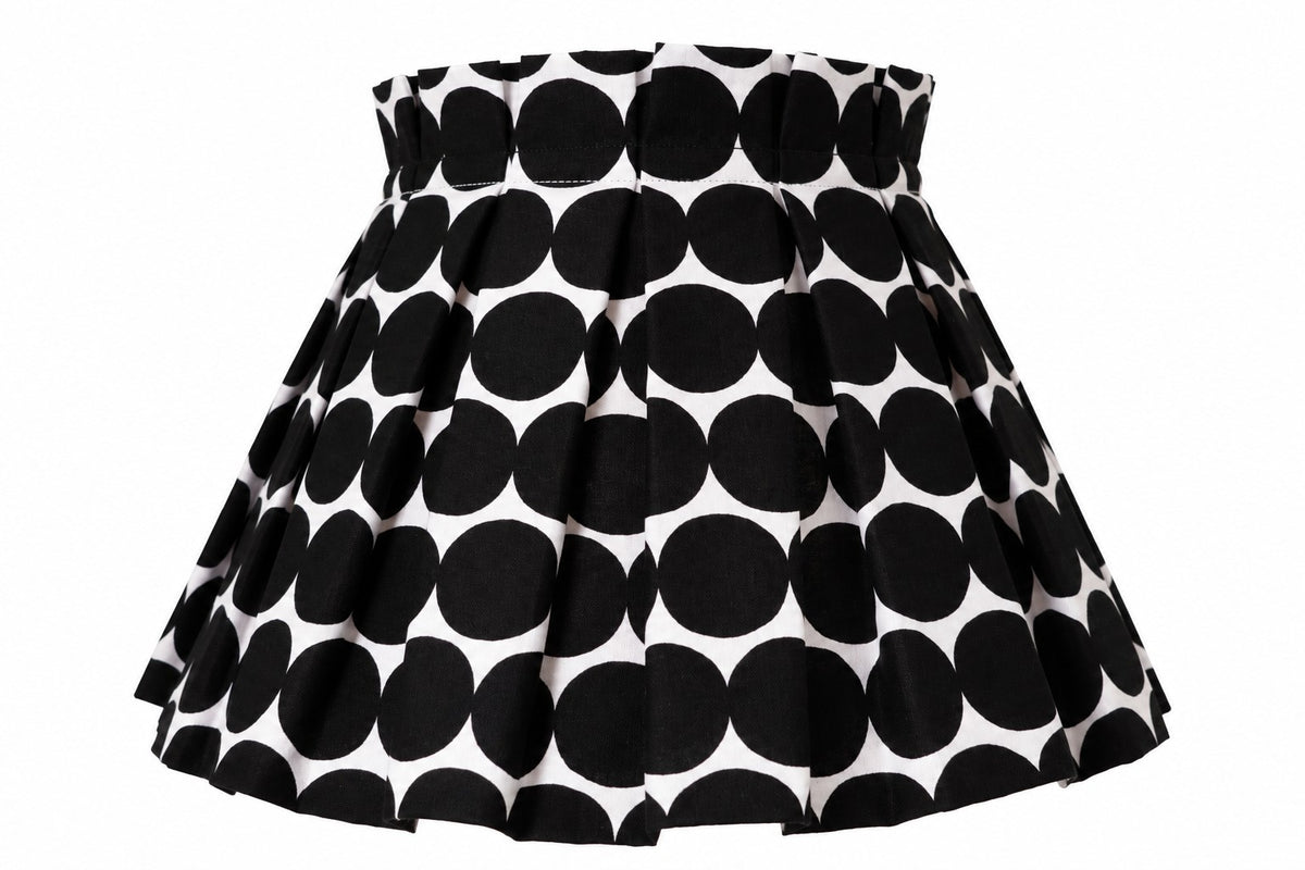 Monochrome Polka Dots Box Pleat Lampshade Cover (Frame included)