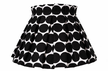 Monochrome Polka Dots Box Pleat Lampshade Cover (Frame included)
