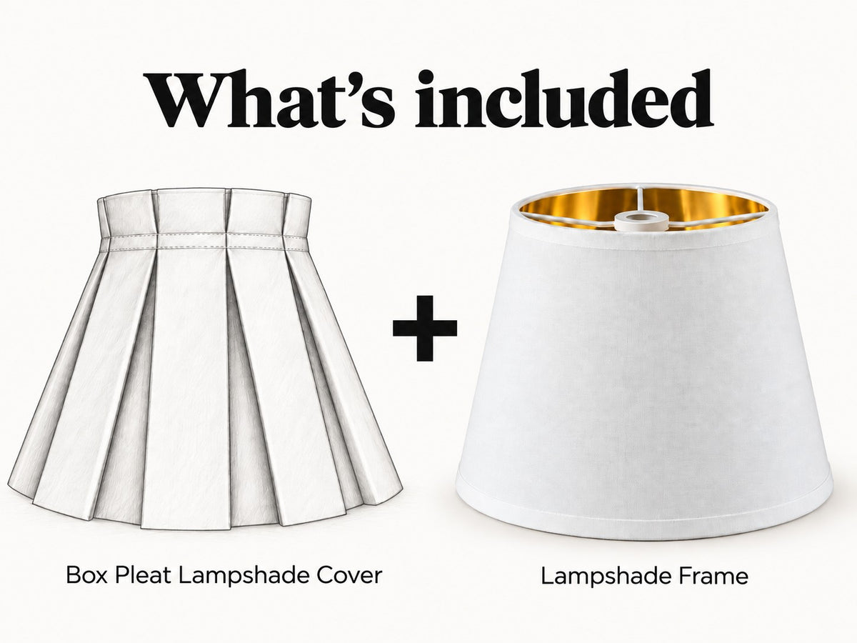 Monochrome Polka Dots Box Pleat Lampshade Cover (Frame included)