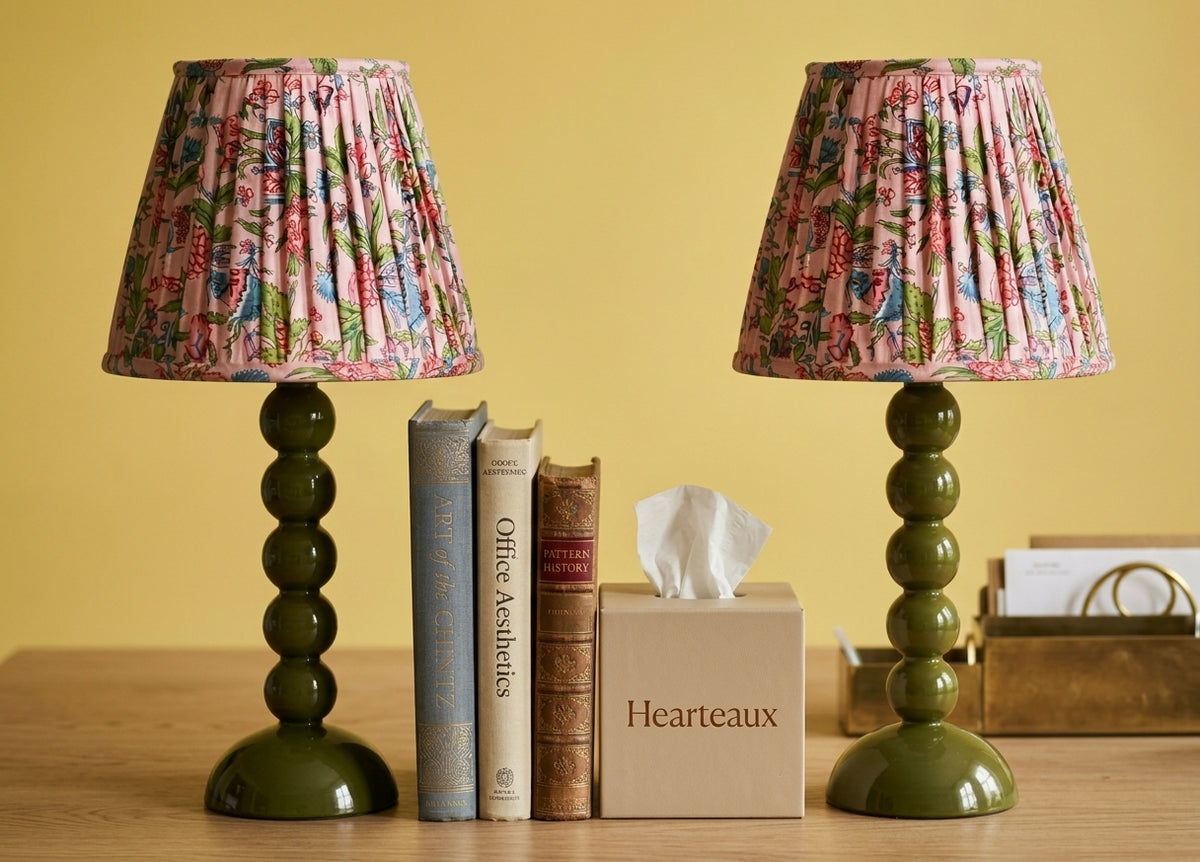 Floral Pink Gathered Lampshade